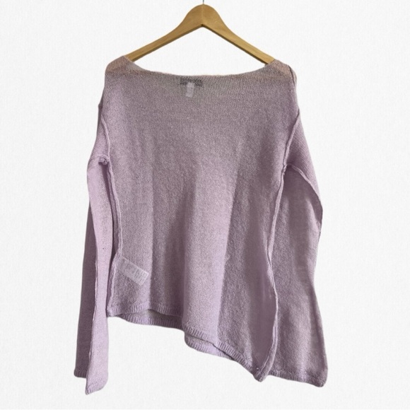 URBAN OUTFITTERS Women’s Sheer Lilac Angled BOTTOM & FLARED Long Sleeves Sweater - Picture 3 of 4